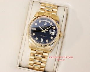 Rolex Day Date 36mm Factory Black Diamond Dial Yellow Gold 118238 Complete