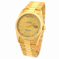 ROLEX 18K Yellow Gold Day Date President Gent's 36mm Warranty Papers Box MINTY