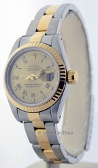 Rolex 69173 Womens Datejust Watch 18K Yellow Gold Steel Automatic Diamond Dial 27543000069