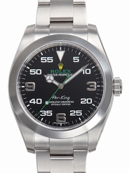  Rolex AIR KING 116900 Mens Stainless Steel Oyster Black Arabic Dial 40MM