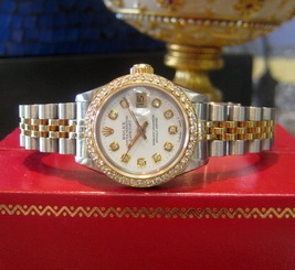 Ladies ROLEX Oyster Perpetual Datejust Diamonds Stainless Steel and Gold Watch 27543000069