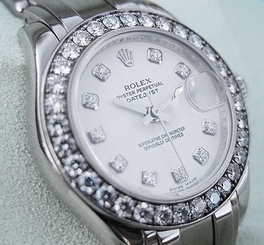 Rolex DATEJUST Pearlmaster 80299 Ladies White Gold 29MM White Diamond Dial