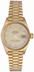Rolex Ladies President 18k Yellow Gold Watch 69178 Champagne Dial