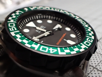 THE.STREETRACER -ROLEX GREEN - MOD/CUSTOM BEZEL INSERT WITH LUMINOUS BALL Z-07-G 4954628125835