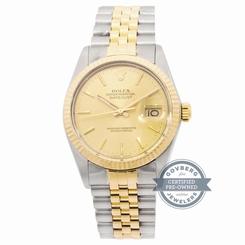 Rolex Datejust 16013 Auto 36mm Steel Yellow Gold Mens Jubilee Bracelet Watch