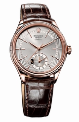 Rolex Cellini Dual Time 39mm Mens Watch ROSE GOLD 50525 Silver Dial Ret: $19400