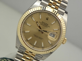 Rolex DATEJUST II 126333 Steel & Yellow Gold Jubilee Bracelet Champagne 41MM