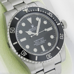  Rolex 114060 Submariner NO DATE Ceramic Bezel Black Dial Ret: $7500 B&P