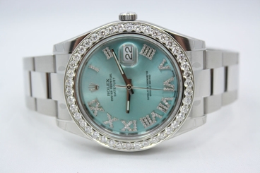 ROLEX DATEJUST II 41MM STAINLESS STEEL DIAMOND ENCRUSTED WATCH 845960034548