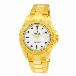 ROLEX Gent's 18K Yellow Gold 35mm Yachtmaster 68628 Box Warranty Papers MINTY