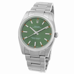 ROLEX Stainless 34mm Oyster Perpetual Olive Green Dial 114200 UNWORN 2016