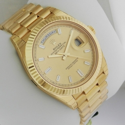 Rolex Day-Date II President YG 40mm 228238 Champagne Baguette Dial Ret: $39,300