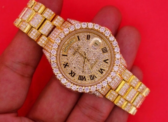 Rolex President Men's Day/Date 18K Yellow Gold 22 Cts Diamonds All Over ICED OUT