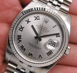 Rolex DATEJUST 116234 Mens Steel & White Gold Jubilee Rhodium Roman Dial 36MM 845960035095