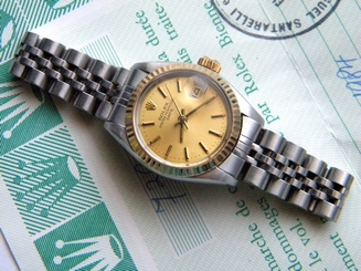 ROLEX OYSTER PERPETUAL 6917 LADIES WITH PAPERS SS/GOLD JUBILEE CIRCA80