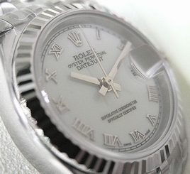 LADIES ROLEX DATEJUST 179174 SS/18K WG WHITE ROMAN DIAL JUBILEE 26MM NEW UNWORN