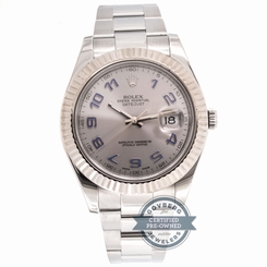  Rolex Datejust II 116334 Auto 41mm Steel White Gold Mens Bracelet Watch