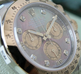Rolex DAYTONA 116523 Mens Steel & Gold Black Mother Of Pearl Diamond Dial 40MM 845960053839