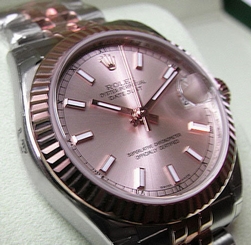 BRAND NEW ROLEX MIDSIZE SS/18K ROSE GOLD PINK STICK DATEJUST JUBILEE BRAC 178271