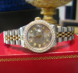 Ladies ROLEX Oyster Perpetual Datejust Diamonds Yellow Gold and Stainless Steel 27543000069