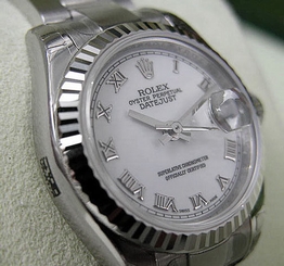  LADIES ROLEX DATEJUST 179174  SS/18K WG WHITE ROMAN DIAL OYSTER 26MM - NEW