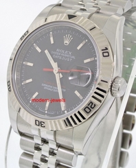 Rolex 116264 Datejust Turn-O-Graph 18k / Steel Men's Watch Engraved Bezel !