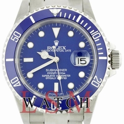 40mm Blue Rolex Submariner 16610 Stainless Steel Ceramic Watch Solid End Link
