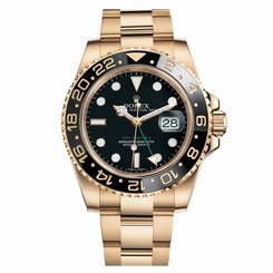 NEW Rolex GMT Master II 18K Yellow Gold Black Dial Automatic Watch 116718 BK