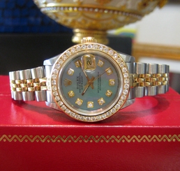 Ladies ROLEX Oyster Perpetual Datejust Diamonds Mother of Pearl Dial Watch 27543000069