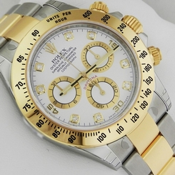 Rolex Daytona 116523 White Diamond Dial Yellow Gold and Steel NEW Ret: $18,850 845960053839