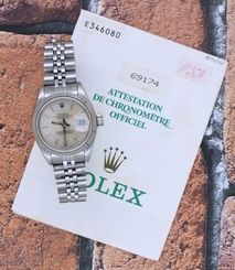Bargain Ladies Silver Dial Rolex Oyster Perpetual Datejust - with papers.