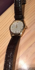 Vintage Rolex Oyster Perpetual 14kt Case Lizard Band 1949 Runs Great Unisex