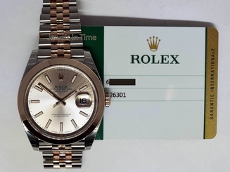 NEW Rolex Datejust 41 18k Everose Gold & Steel Watch Box/Papers 126301 NEW