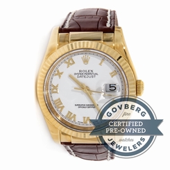 Rolex Datejust Automatic Yellow Gold White Dial 36mm Mens Watch 116138853STC70