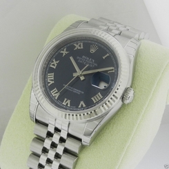 Rolex Datejust 36mm Blue Roman Jubilee Fluted 116234 Box and Papers! Ret: $7,950