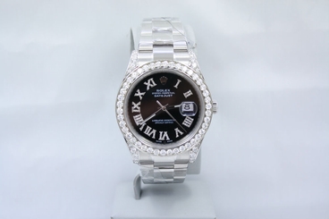 ROLEX DATEJUST II 41MM STAINLESS STEEL DIAMOND ENCRUSTED WATCH REF:116300 845960034548