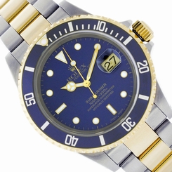 Preowned Rolex Submariner 16613 Blue Dial & Insert 40mm Two-Tone Watch