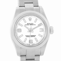 Rolex Oyster Perpetual Nondate Steel White Dial Ladies Watch 176200
