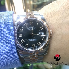 Fake AAA 2016 Unworn Rolex Datejust 116231 Black 36mm Rose Gold Steel Jubilee Mens Watch 845960067485 Watch