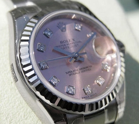 LADIES ROLEX DATEJUST 179174 SS/18K WG PINK DIAMOND DIAL OYSTER 26MM - NEW
