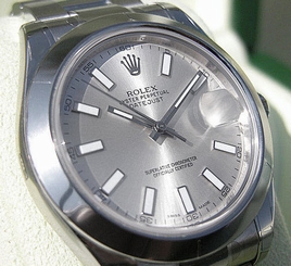 Rolex DATEJUST II 116300 Mens Steel Silver Index Dial Domed Bezel Oyster 41MM 845960034548
