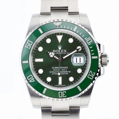 NEW Rolex Oyster Submariner Steel Green Hulk Automatic Mens Watch 116610 LV