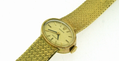 ROLEX PRECISION - LADIES MANUAL WIND 9CT GOLD WATCH