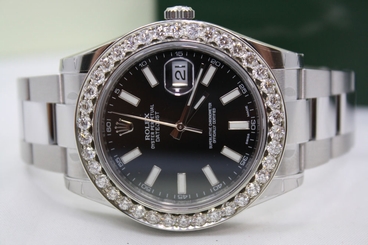 ROLEX DATEJUST II 41MM STAINLESS STEEL DIAMOND ENCRUSTED WATCH 4.00CT REF:116300 845960034548