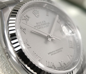 MENS ROLEX DATEJUST 116234 SS/18K WG SILVER ROMAN DIAL FLUTED BEZEL JUBILEE NEW 845960035095