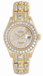Fake AAA Rolex Ladies 18k Yellow Gold 180 Diamond Masterpiece/Pearlmaster Watch 69298 Watch