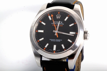 Rolex Mens 116400 Milgauss - Black Dial - Oyster Band - Black Leather Strap 683498429104