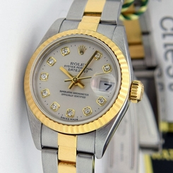 Rolex Lady Datejust Gold Silver Diamond 79173 Oyster WATCH CHEST