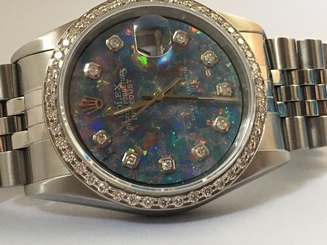  Rolex mens diamond Dial & Diamond  Bezel 36mm Datejust automatic No Holes watch