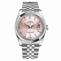 NEW 2015 Rolex Datejust Steel Pink Stick Dial Jubilee Mens Watch 116200 PSJ